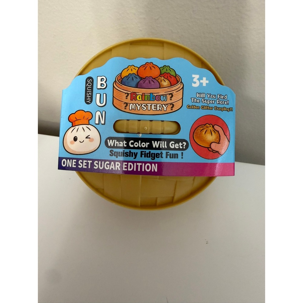 Squishy Bun Fidget Toy Kids Unisex OS Tan Rainbow Mystery Sugar Edition NWT